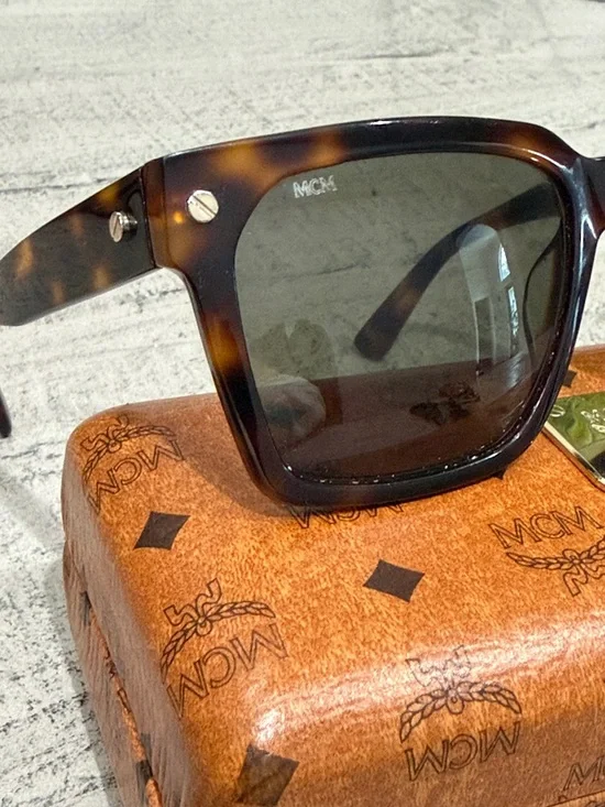 MCM Men's Tortoiseshell Frame Sunglasses with Case - Picture 2 of 7